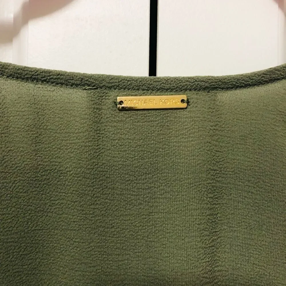 ‎Michael Kors Drape-front Tie Sleeve Blouse